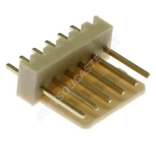 Konektor se zámkem 6 pinů (1x6) do DPS RM2.54mm přímý pozlacený Xinya 137-06 S G
