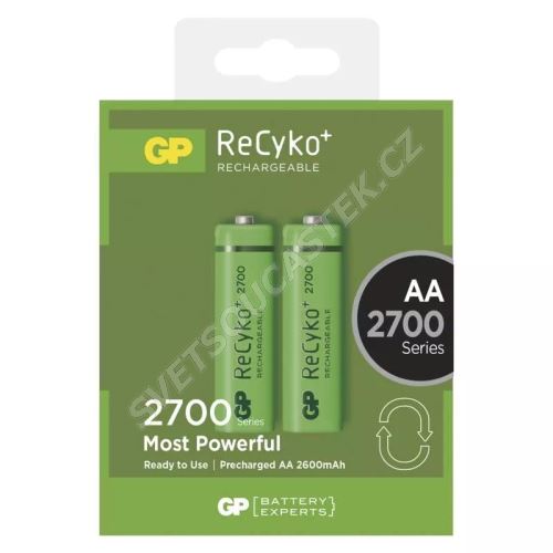 Nabíjacie batérie GP ReCyko+ 2700 HR6 (AA), 2 ks v blistri
