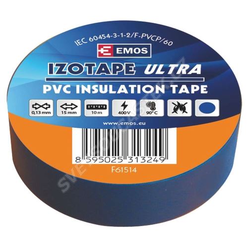 Izolační páska PVC modrá 15mm/10m