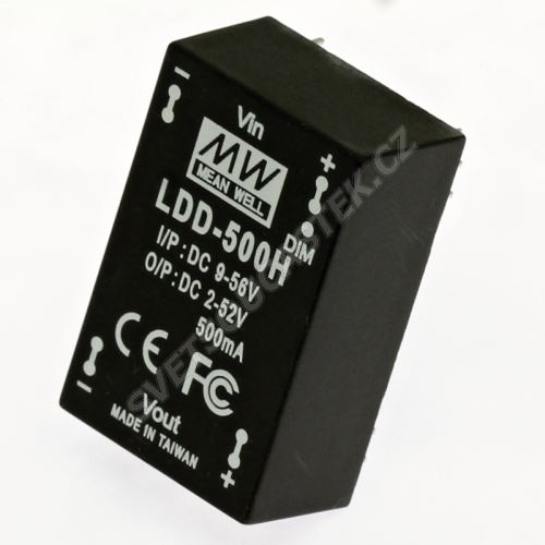 DC/DC LED driver do DPS (2-52V/500mA) Mean Well LDD-500H