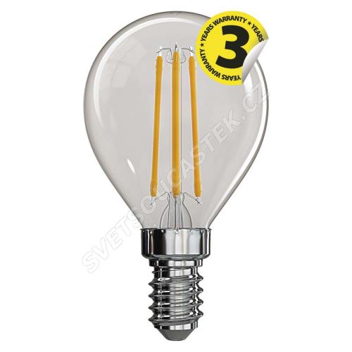 LED žárovka Filament Mini Globe A++ 4W/360° neutrální bílá E14/230V Emos Z74231