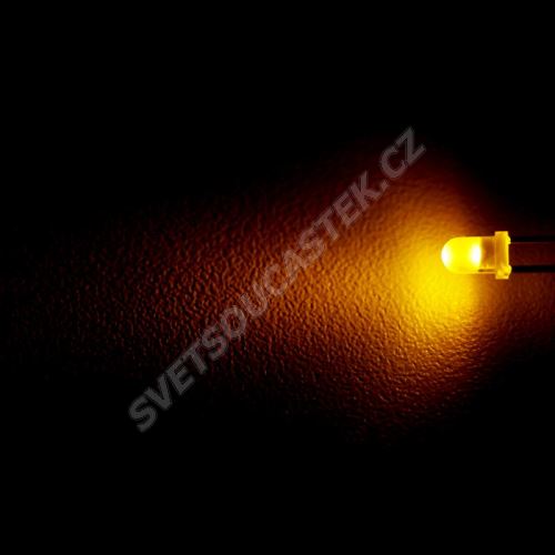 LED 3mm žlutá 20mcd/30° difúzní Optosupply OSNY3134A