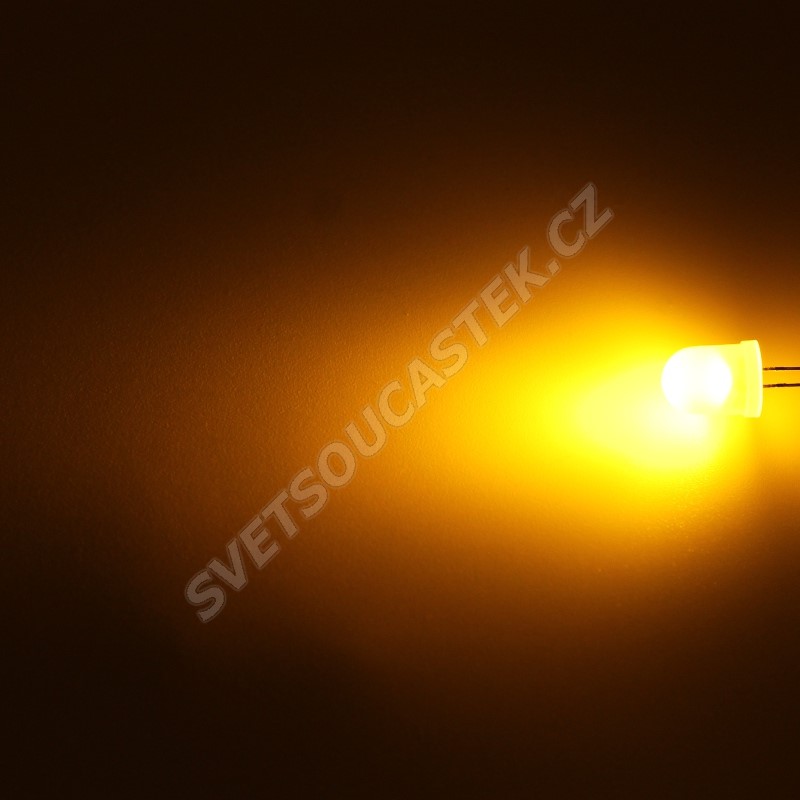 LED 10mm žlutá 800mcd/50° difúzní Hebei 105MY8D