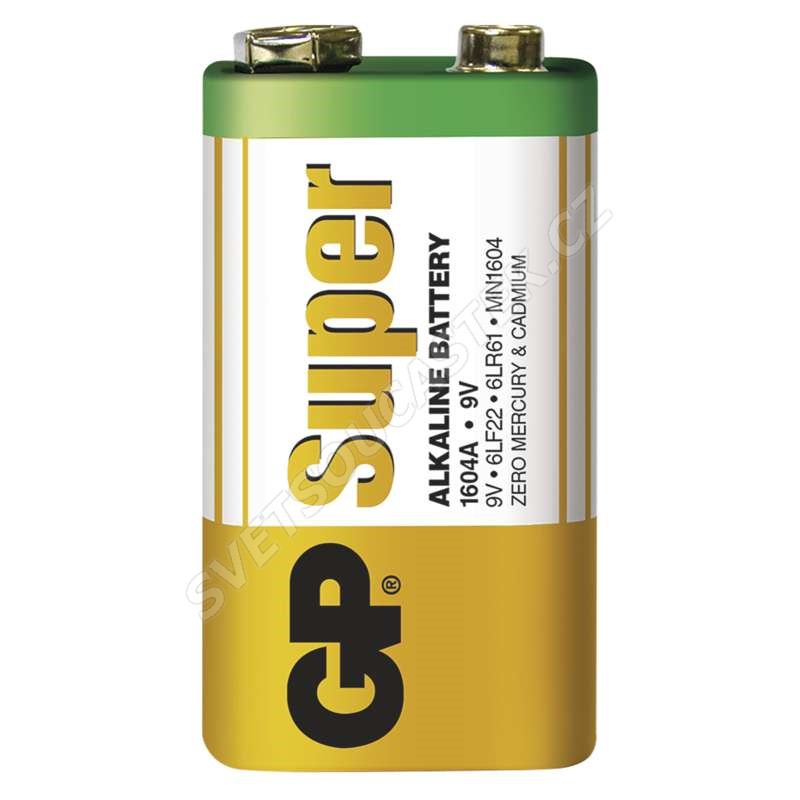 Alkalická baterie GP Super 6LF22 (9V), 1 ks v blistru