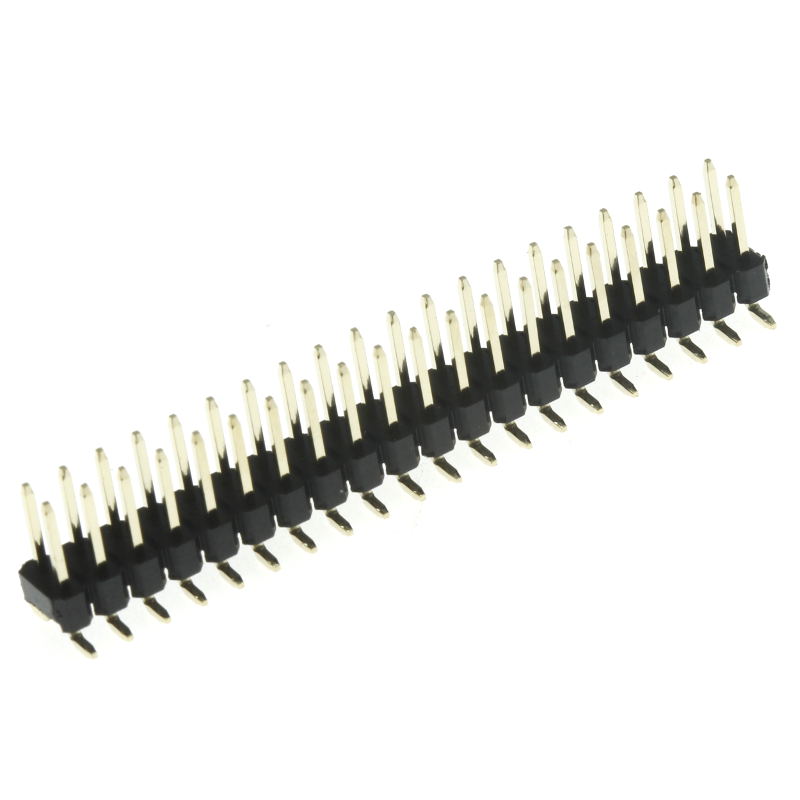 Lámací kolíková lišta SMD dvouřadá 2x20 pinů RM2.54mm pozlacená přímá Xinya 3PXXM-21-20