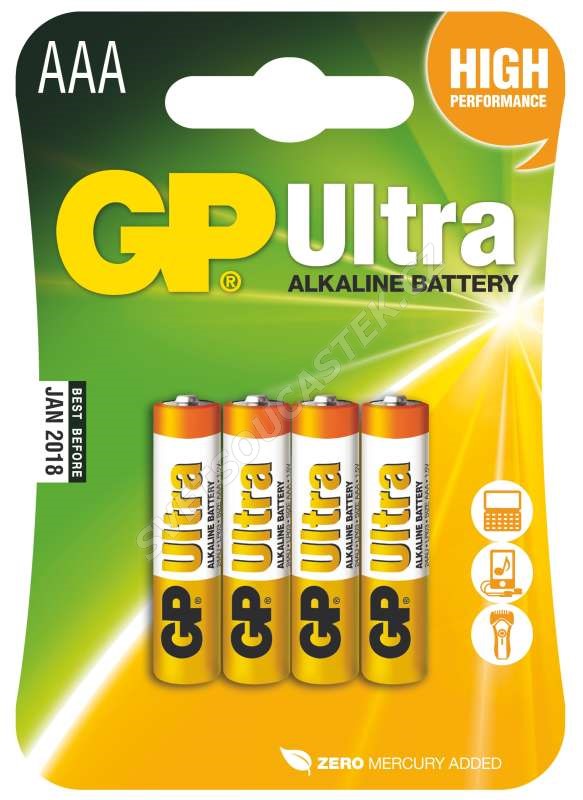 Alkalická batéria GP Ultra LR03 (AAA), 4 ks v blistri