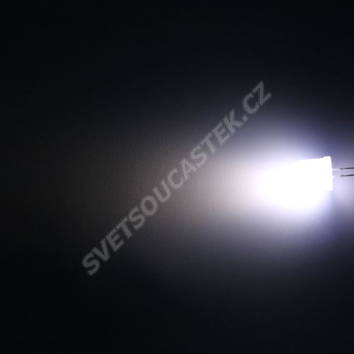 LED 10mm stud. bílá 3000mcd/50° difúzní Hebei 105PWD