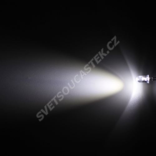 LED 5mm stud. bílá 4000mcd/30° čirá Hebei 530VW6C