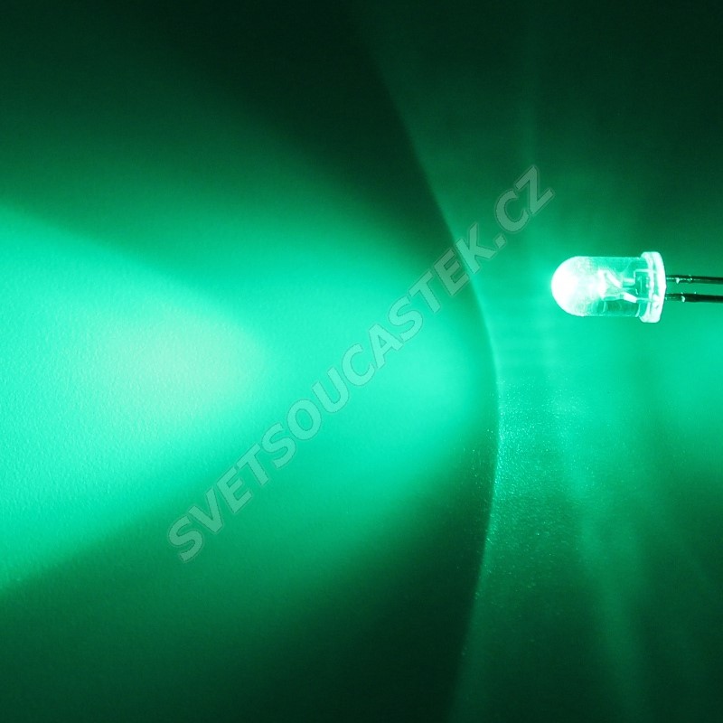 LED 5mm zelená 15000mcd/30° čirá Hebei 530PG0C