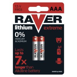 Lithiová baterie Raver FR03 (AAA, mikrotužka), 2 ks v blistru