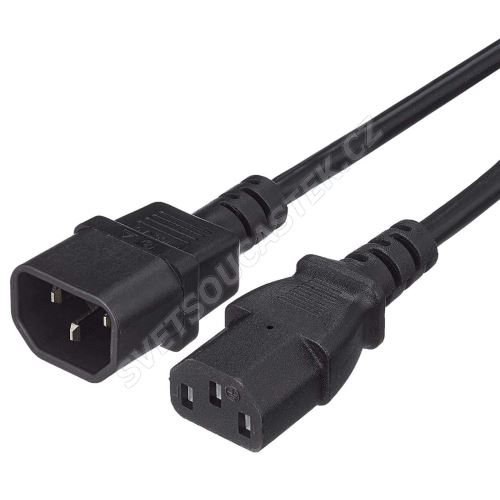 Prodlužovací kabel IEC320-C13 / C14 3x0.75mm2 - 1m
