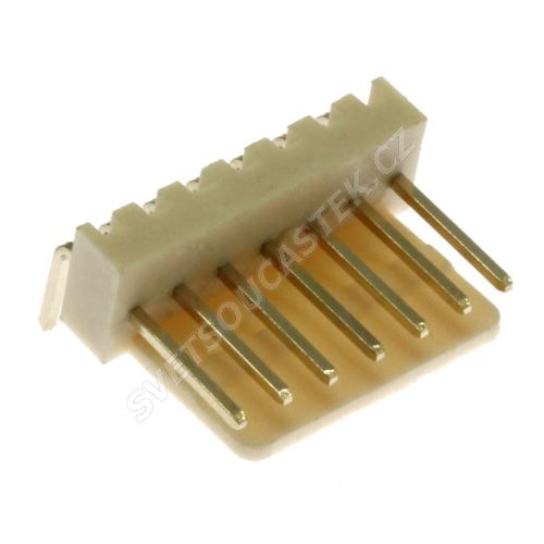 Konektor se zámkem 7 pinů (1x7) do DPS RM2.54mm úhlový 90° pozlacený Xinya 137-07 R G