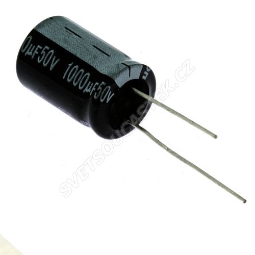 Elektrolytický kondenzátor radiální E 1000uF/50V 16x25 RM7.5 85°C Jamicon SKR102M1HK25M