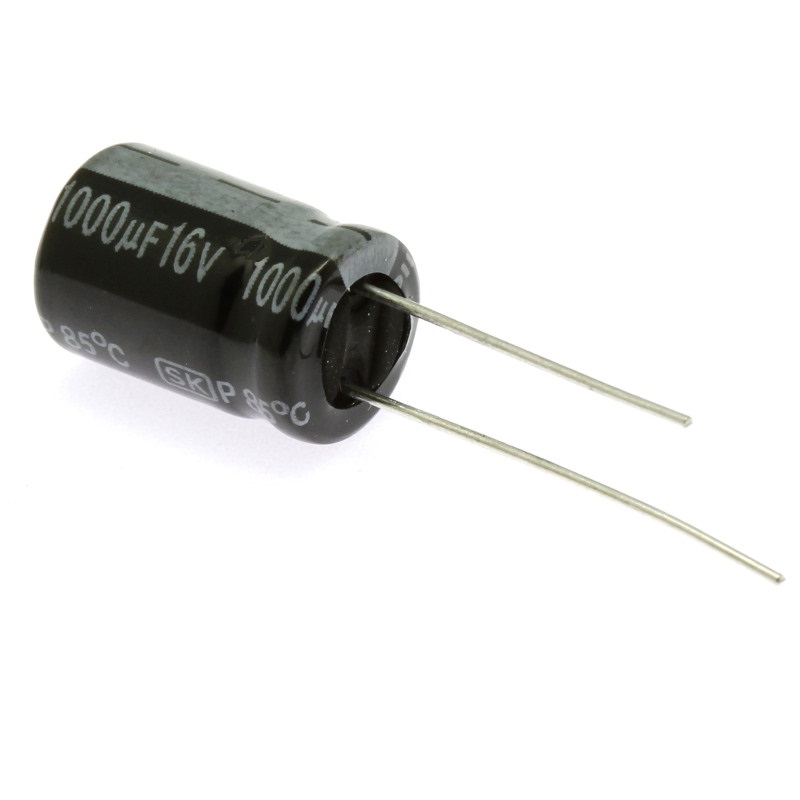 Levně Elektrolytický kondenzátor radiální e 1000uf/16v 10x16 rm5 85°c jamicon skr102m1cg16m