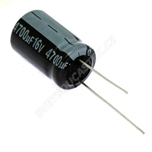 Elektrolytický kondenzátor radiální E 4700uF/16V 16x25 RM7.5 85°C Jamicon SKR472M1CK25M