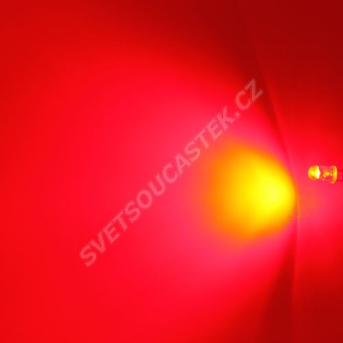 LED 5mm 0,5W červená 6500mcd/90° čirá Hebei 05W580ERC