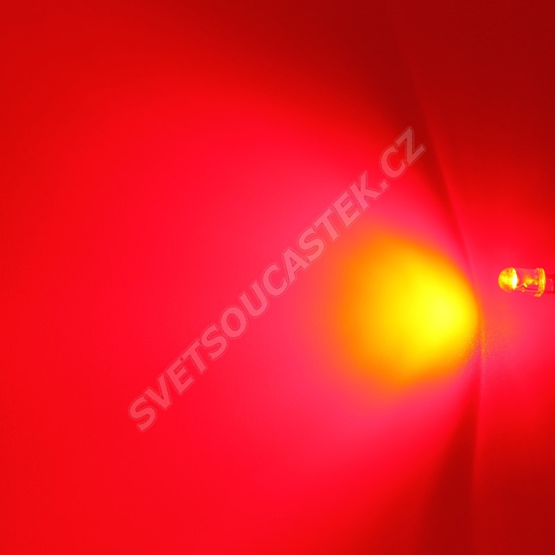 LED 5mm 0,5W červená 6500mcd/90° čirá Hebei 05W580ERC