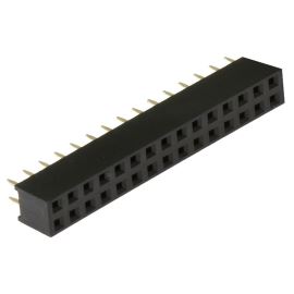 Dutinková lišta dvouřadá 2x10 pinů RM2.54mm pozlacená přímá Xinya 114-A-D S 30G [D 5.7mm]