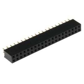 Dutinková lišta dvouřadá 2x20 pinů RM2.54mm pozlacená přímá Xinya 114-A-D S 40G
