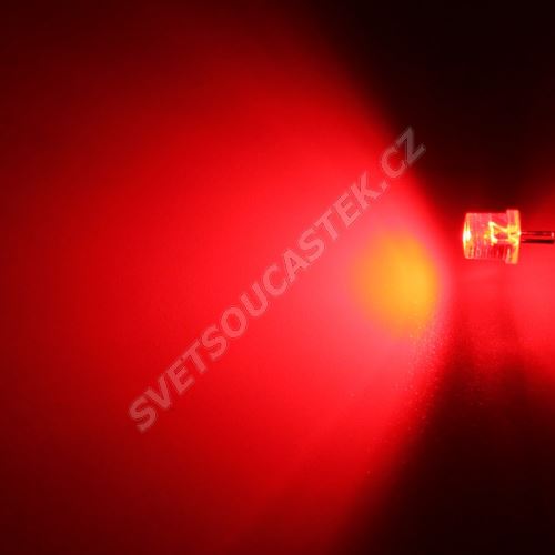 LED 5mm červená 1100mcd/100° čirá Hebei 599PR2C