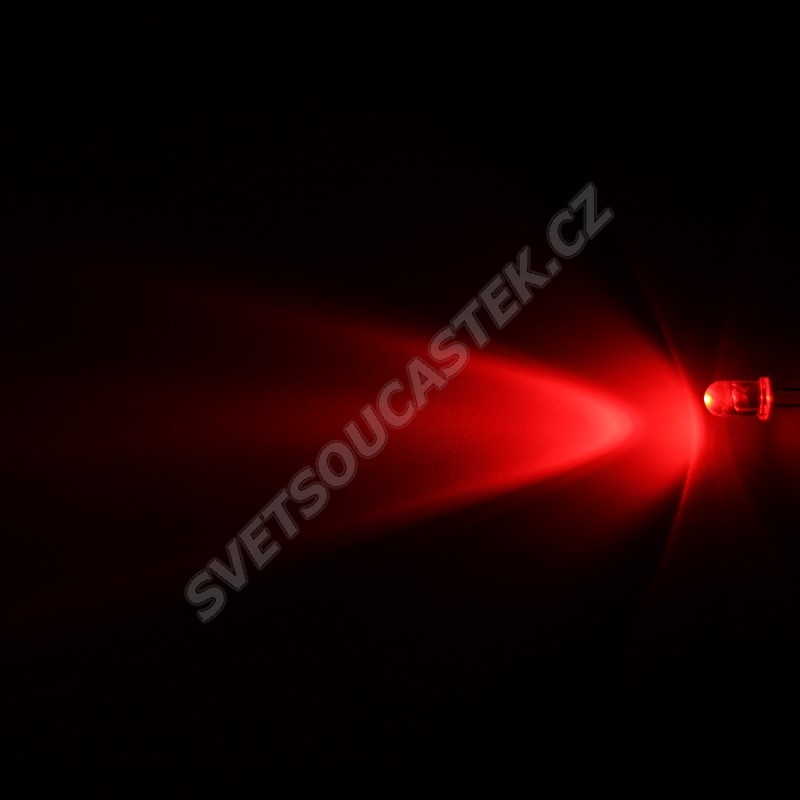 LED 5mm červená 3000mcd/40° čirá Hebei 540HR3C