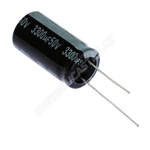 Elektrolytický kondenzátor radiální E 3300uF/50V 18x35.5 RM7.5 85°C Jamicon SKR332M1HL35M