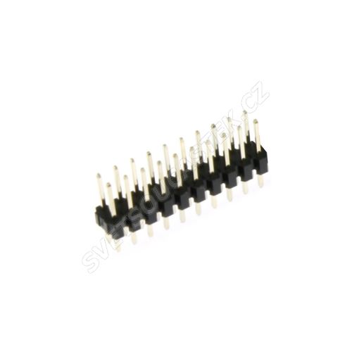 Lámací kolíková lišta dvouřadá 2x10 pinů RM2.54mm pozlacená přímá Xinya 112-A-D S 20 G