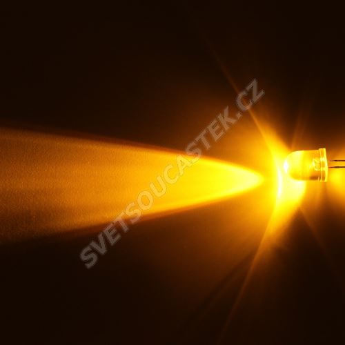 LED 10mm žlutá 5860mcd/23° čirá Hebei 1025MY8C