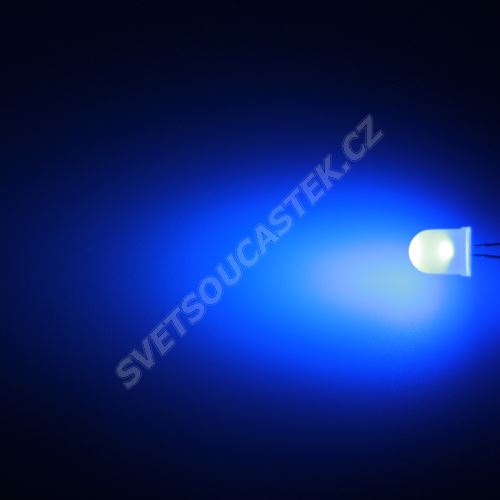 LED 10mm modrá 800mcd/50° difúzní Hebei 105XB7D