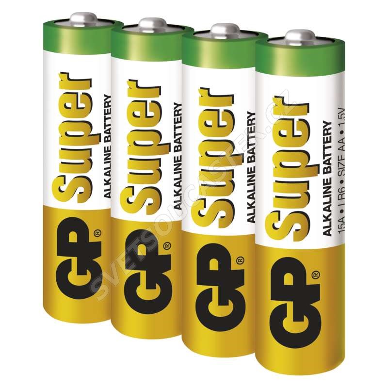 Alkalická batéria GP Super LR6 (AA), 4 ks v blistri