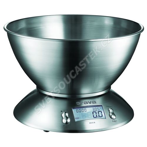Digitální kuchyňská váha stříbrná Orava EV-3 S