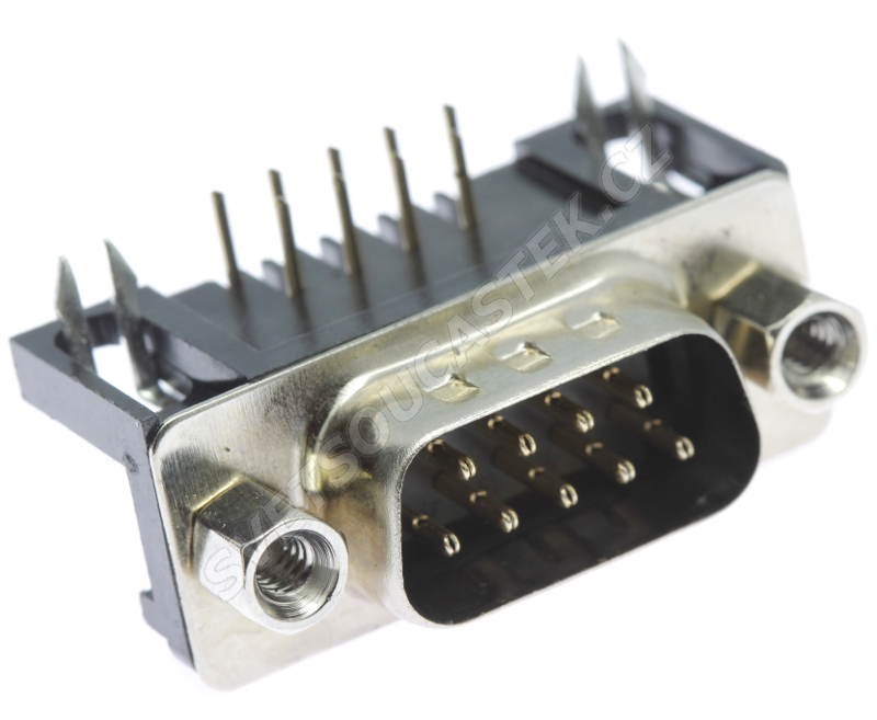 Konektor CANON 9 pinů vidlice do DPS úhlová 90° Xinya 107-09 P C K A B