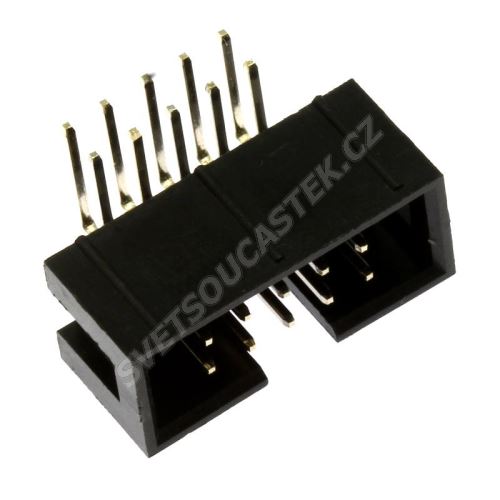Konektor IDC pro ploché kabely 10 pinů (2x5) RM2.54mm do DPS úhlový 90° Xinya 118-A 10 G R K