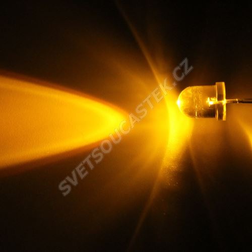 LED 8mm žlutá 6000mcd/20° čirá Hebei 825MY8C