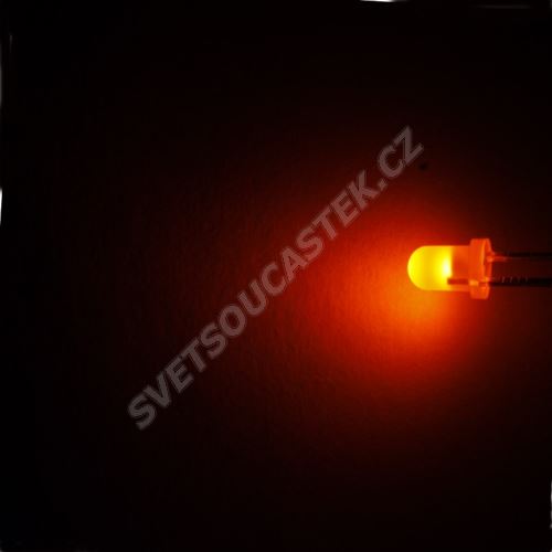 LED 3mm oranžová 550mcd/30° difúzní Optosupply OSO5JA3134A-IJ