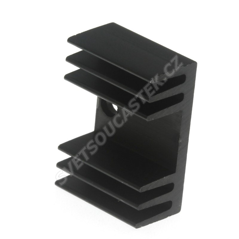 Hliníkový chladič pro TO220 černý anodizovaný Alutronic PR19/20/SE