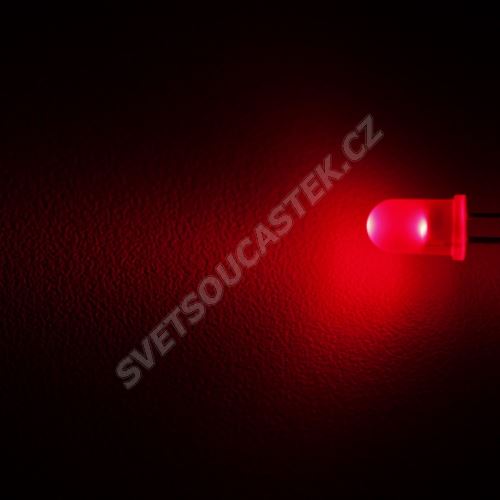 LED 5mm červená 140mcd/25° difúzní Wenrun LUE50330