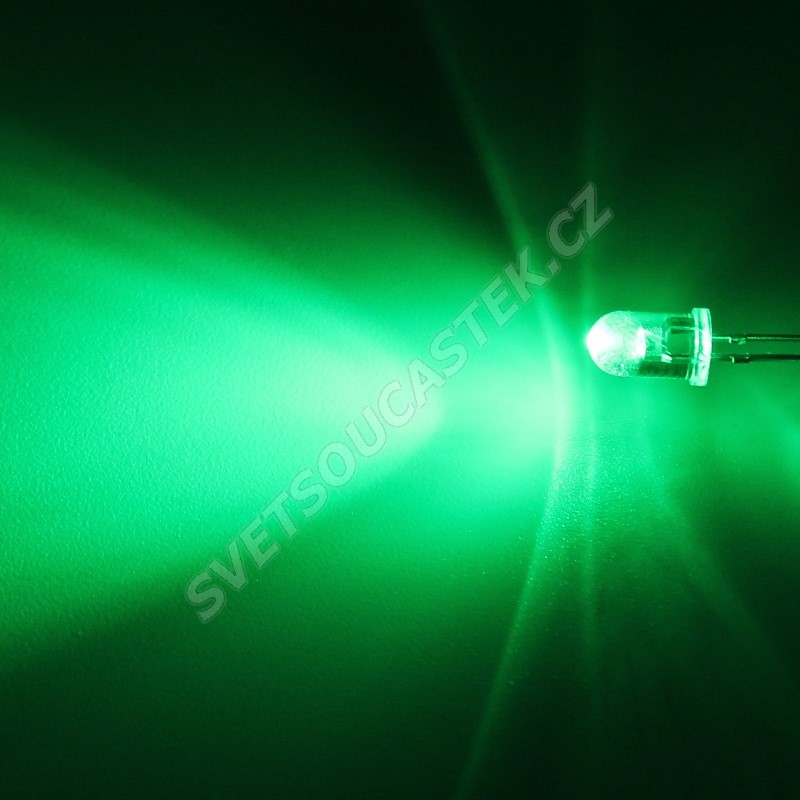LED 5mm zelená 2000mcd/65° čirá Hebei 560VG2C