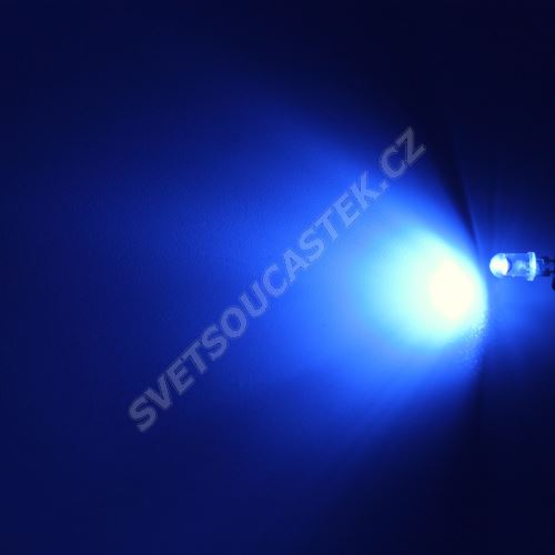 LED 5mm 0,5W modrá 5000mcd/90° čirá Hebei 05W580BBC