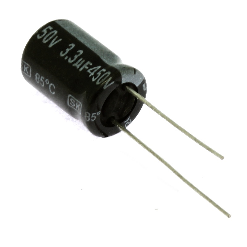 Levně Elektrolytický kondenzátor radiální e 3.3uf/450v 10x16 rm5 85°c jamicon skr3r3m2wg16m