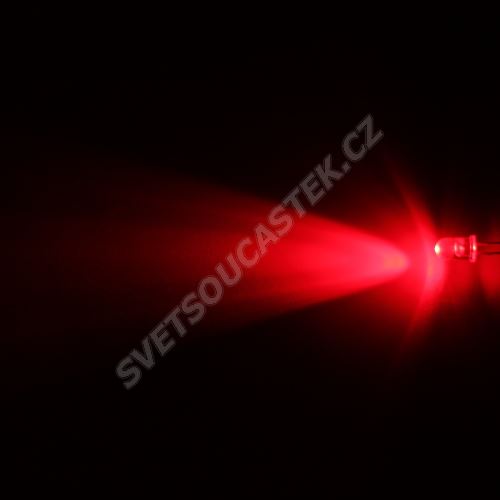 LED 5mm červená 8000mcd/23° čirá Hebei 520PR2C