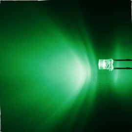 LED 3mm zelená 2000mcd/140° čirá Optosupply OSG5DA34E1A