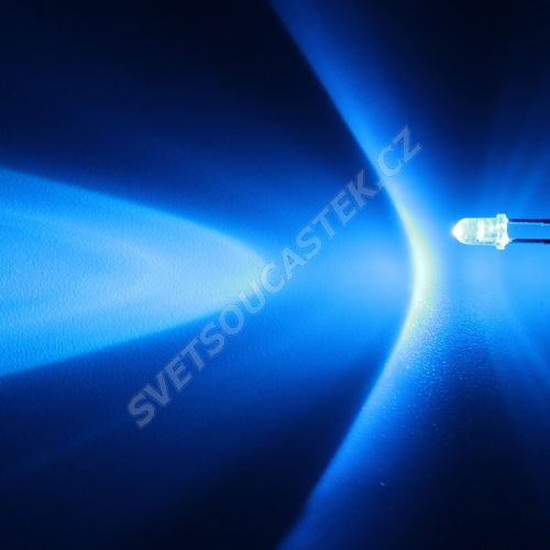 LED 3mm modrá 4000mcd/30° čirá Hebei 330LB7C