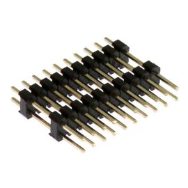 Lámací kolíková lišta dvouřadá 2x10 pinů RM2.54mm pozlacená přímá Xinya 112-A-D S 20 G [D 20mm]