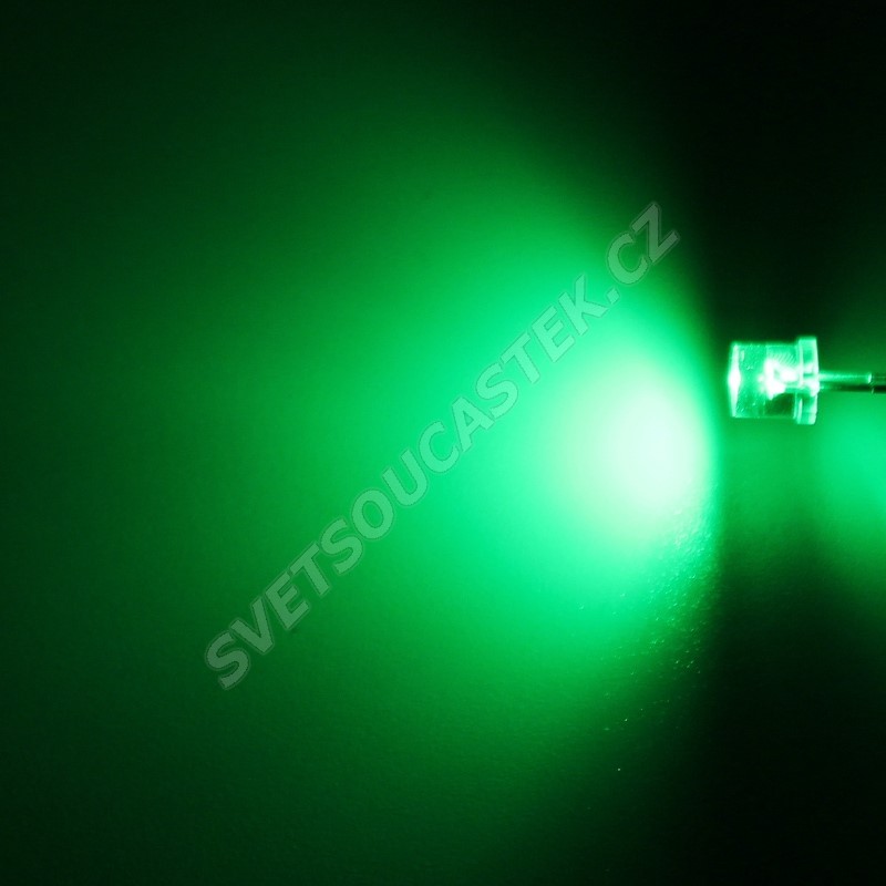 LED 5mm zelená 800mcd/100° čirá Hebei 599VG2C