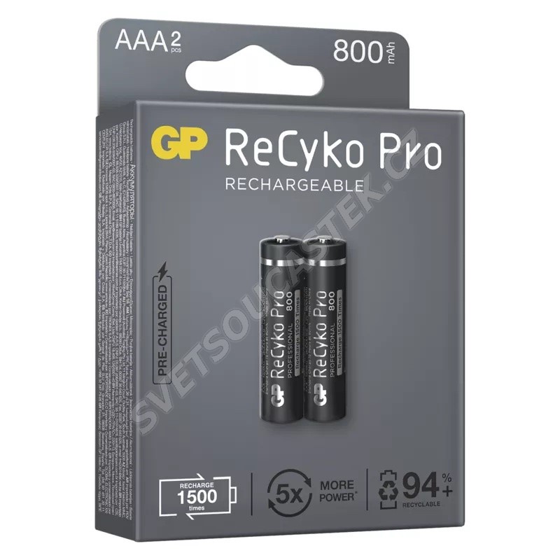 Nabíjacie batérie GP ReCyko+ Pro 850 HR03 (AAA), 2 ks v papierovej krabičke