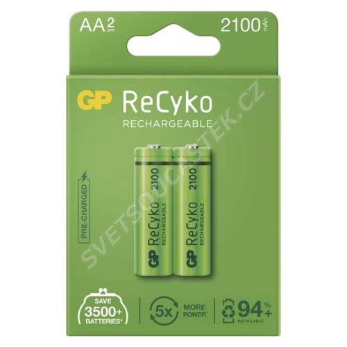 Nabíjecí baterie GP ReCyko+ 2100 HR6 (AA), 2 ks v papírové krabičce