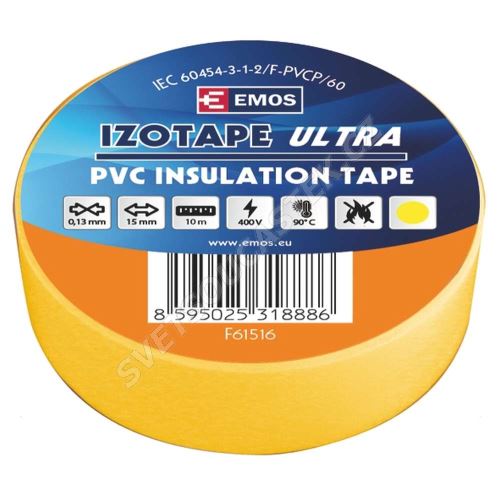 Izolačná páska PVC žltá 15mm / 10m