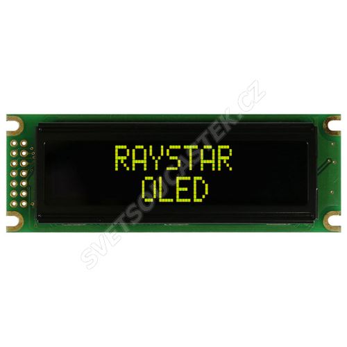 Alfanumerický OLED displej Raystar REC001602DYPP5N00000