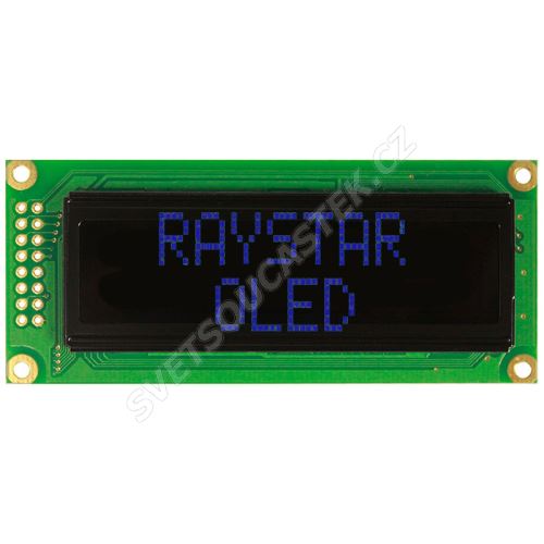Alfanumerický OLED displej Raystar REC001602CBPP5N00000